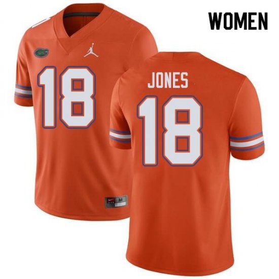 Women's Florida Gators #18 Jalon Jones NCAA Jordan Brand Orange Authentic Stitched College Football Jersey GHI1762FA